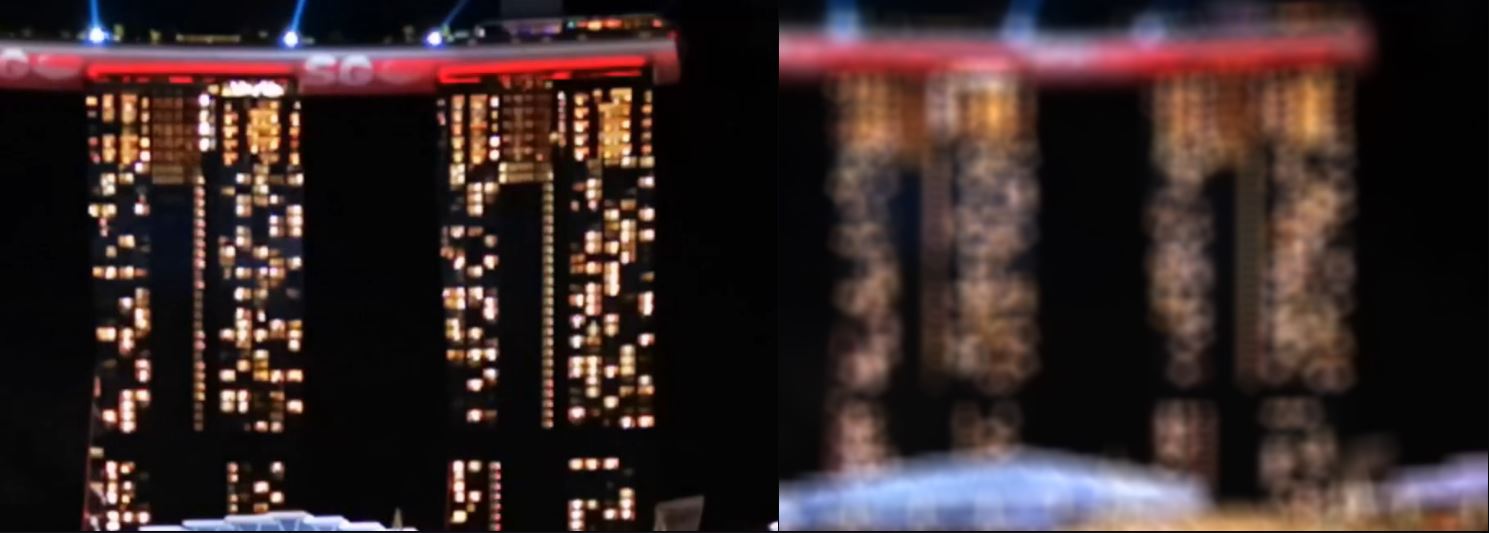 Example image with and without Bokeh filter applied